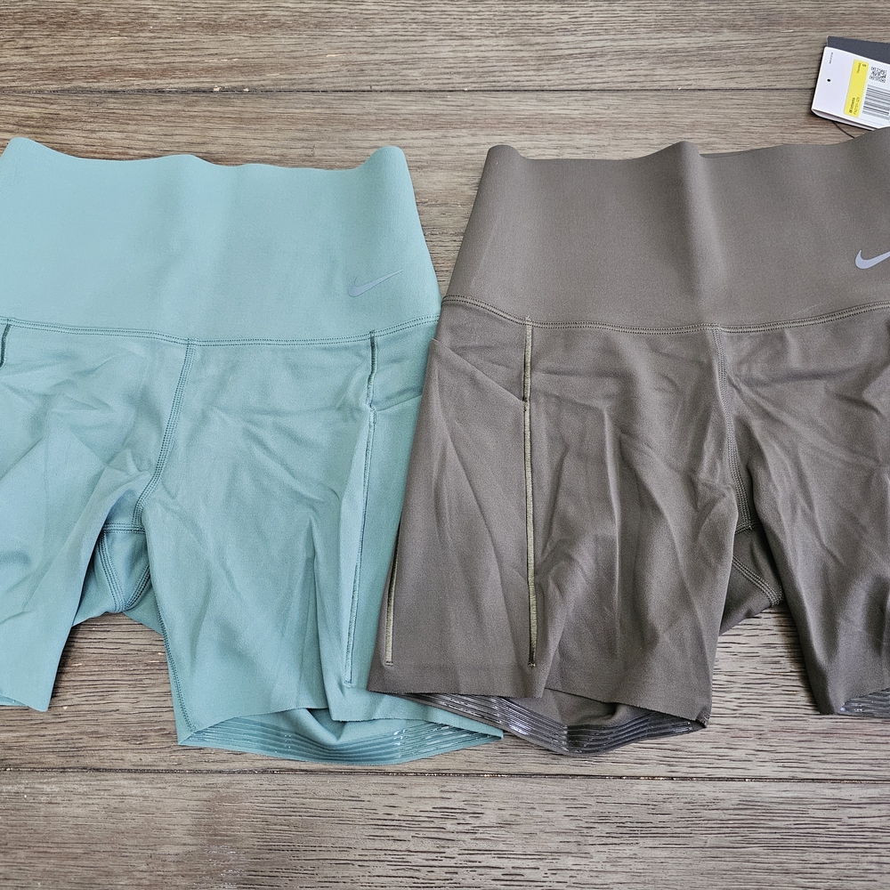 Nike Universe Women's Athletic Shorts Set - Teal and Brown